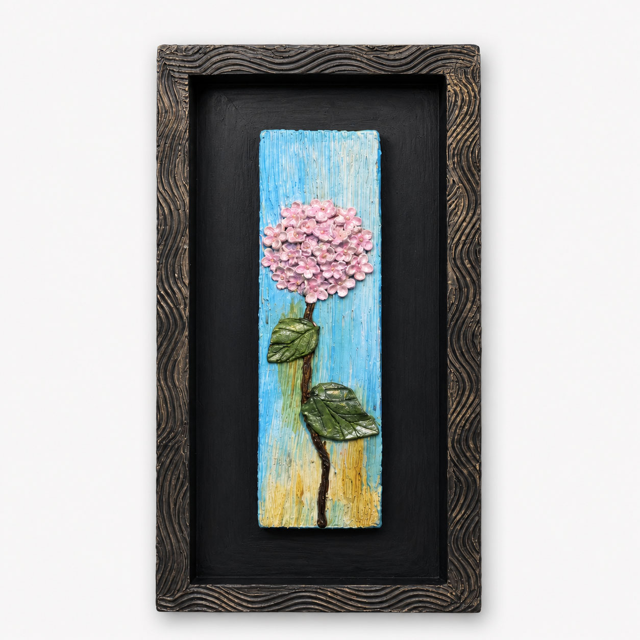 Grace in Bloom – Handcrafted 3D Hydrangea Wall Art (Clay Art)